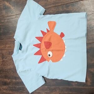 MINI BODEN fish tee 2-3yrs patchwork mohawk punk goldfish short sleeve t-shirt